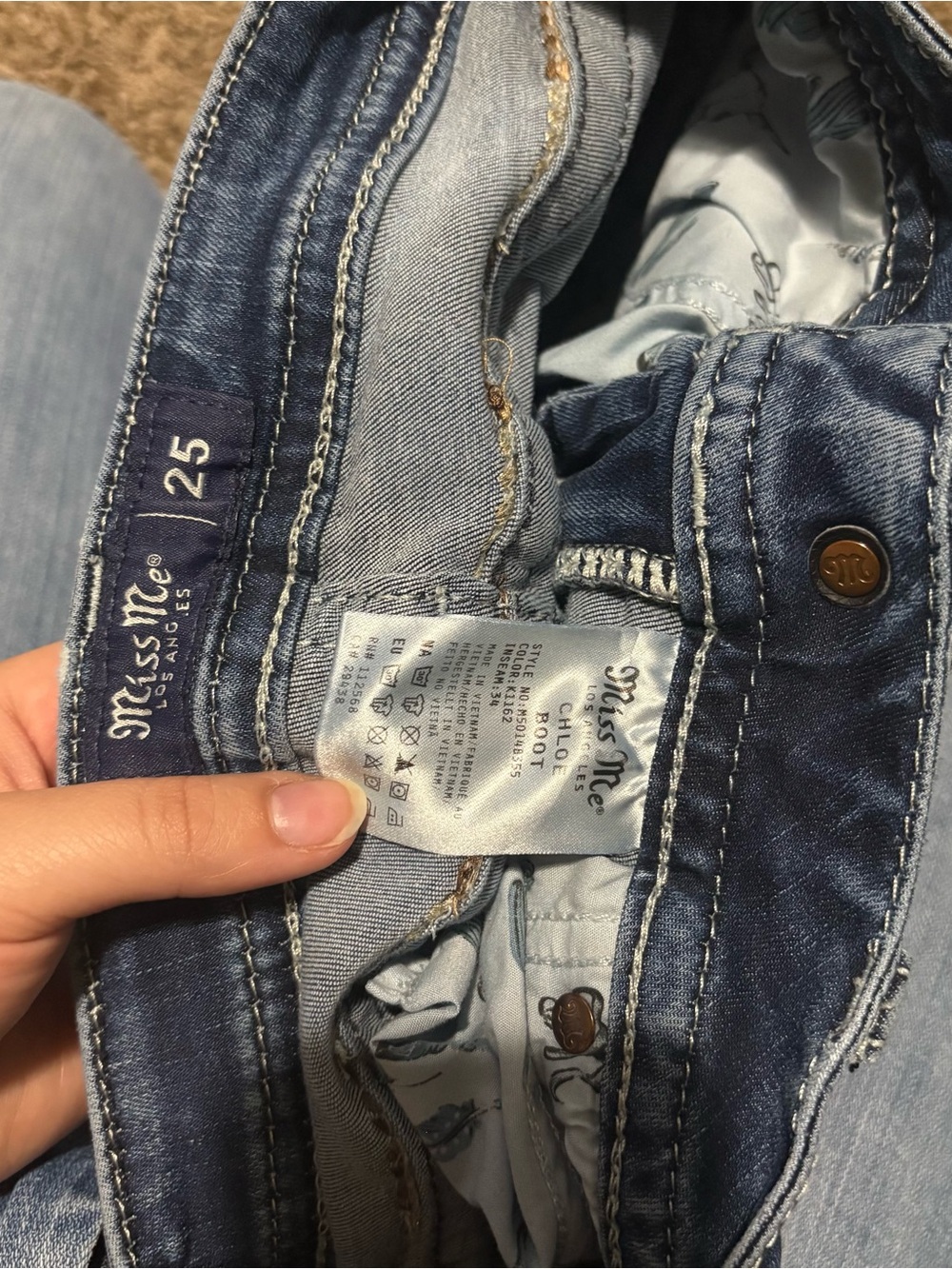 Miss Me Blue Boot Cut Jeans size 25 - Picture 5 of 8
